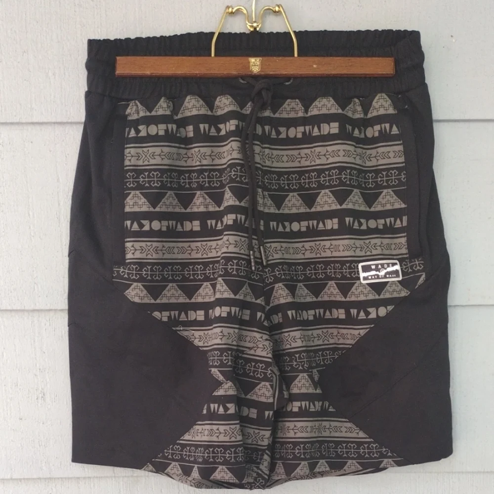 Wade Black and Gray Patterned Shorts